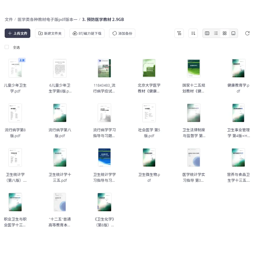 预防医学教材书籍电子版PDF书籍课本教材图