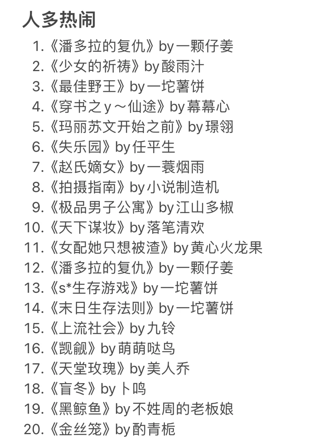 各大小说类型推荐❗️超好看❗️