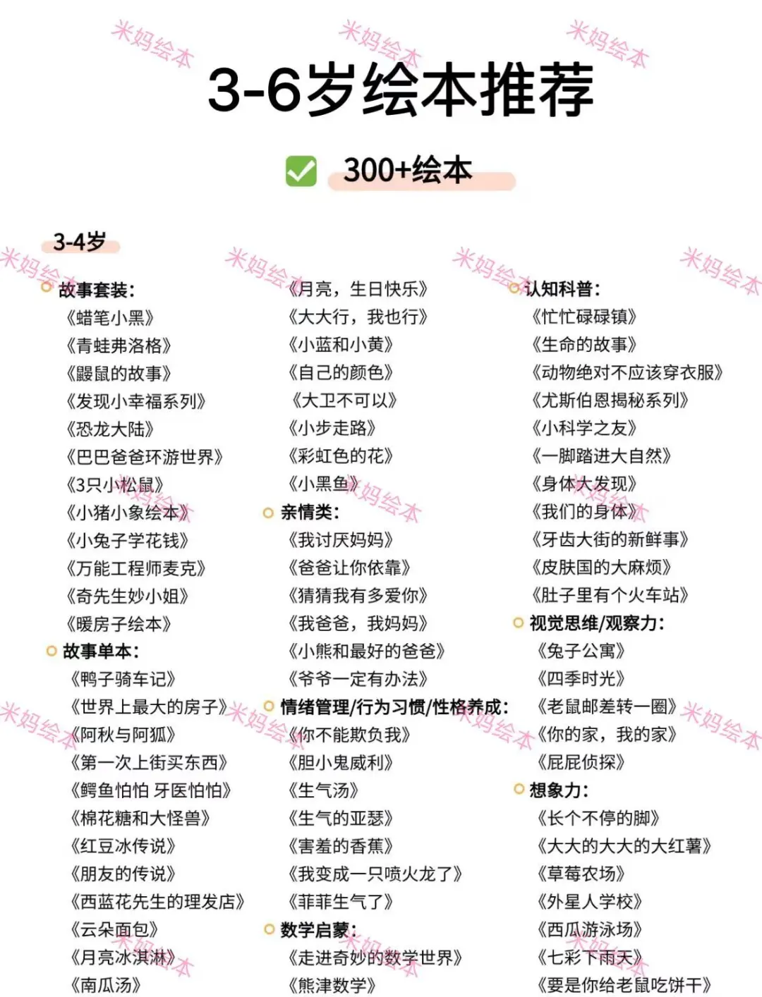 适合幼儿园小朋友的书单，请妈妈们收藏～