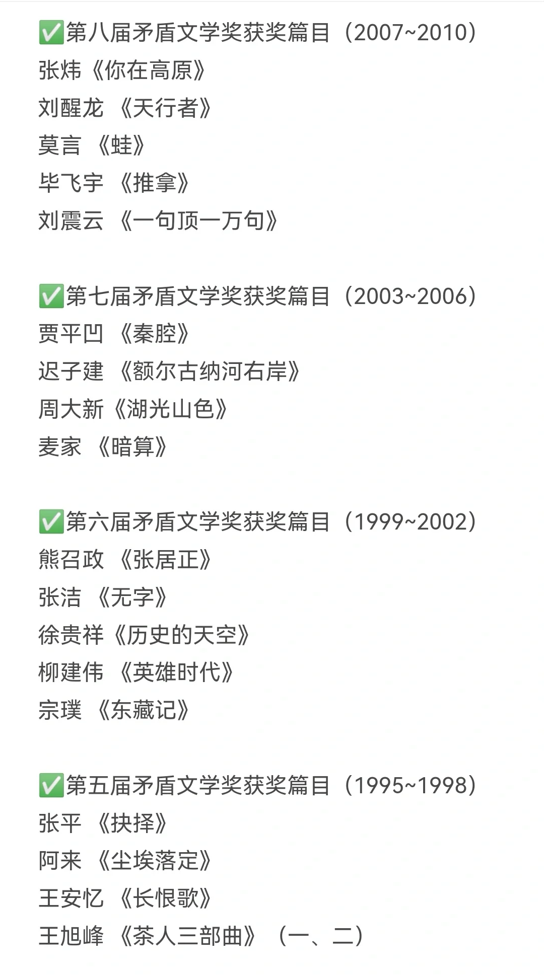 矛盾文学奖获奖作品全集，看这一篇就够啦