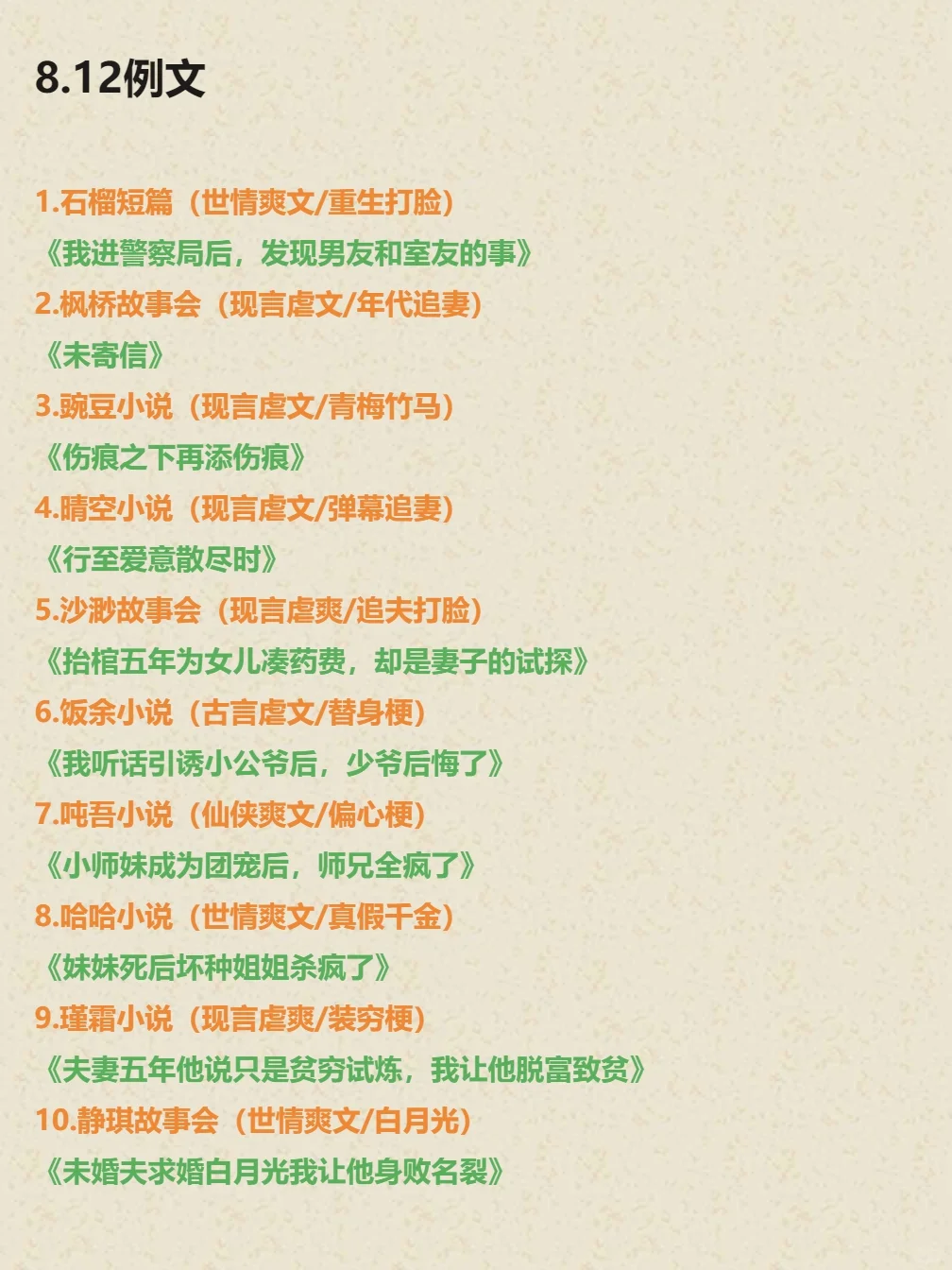 8.12例文书单更新，欢迎来稿～