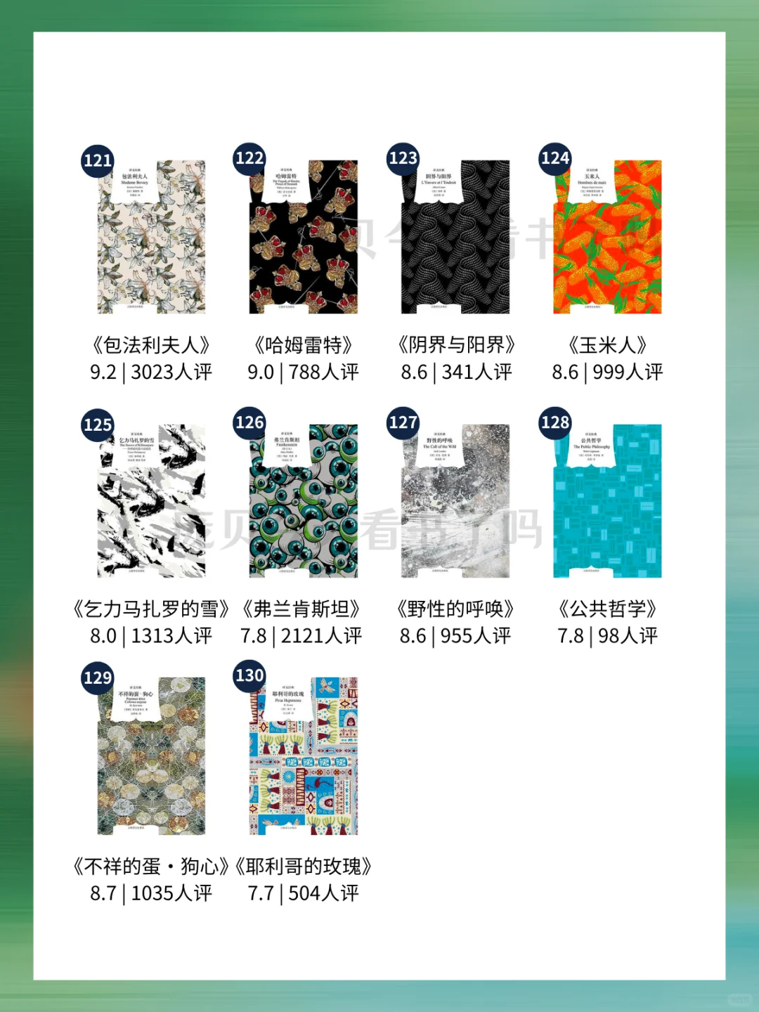（全）📚200本上译“窗帘布”书单➕评分🌿