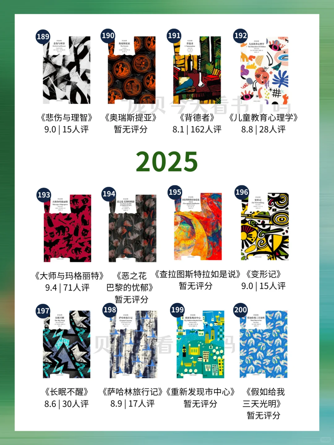 （全）📚200本上译“窗帘布”书单➕评分🌿