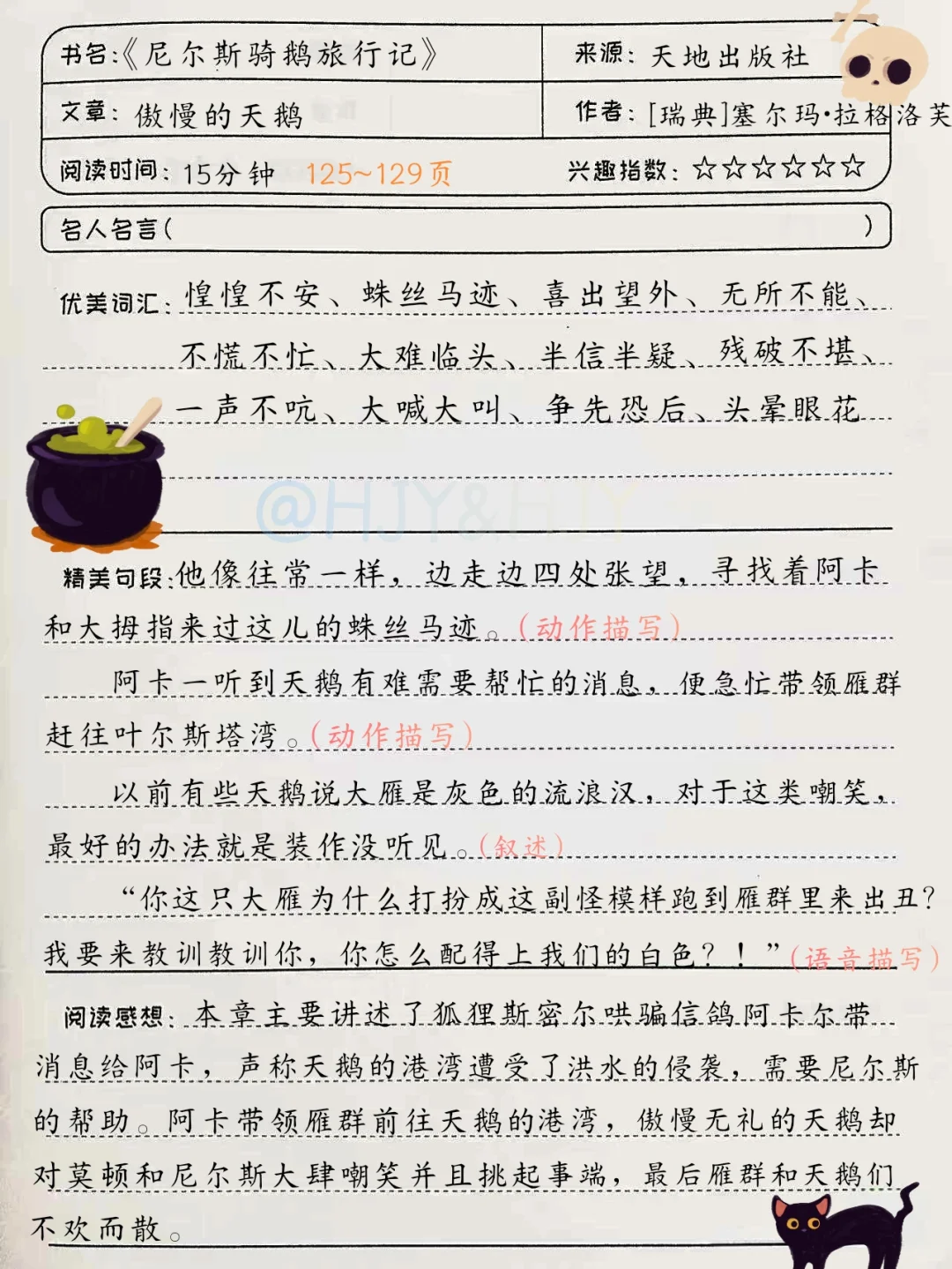 《尼尔斯骑鹅旅行记》读书笔记更新🆕