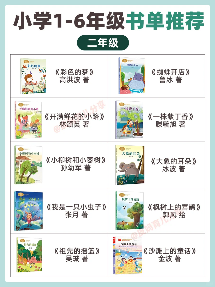 小学1~6年级阅读书单推荐！