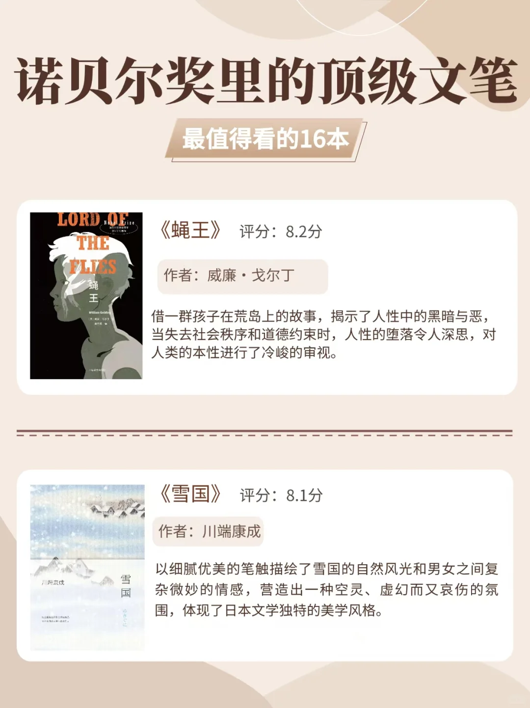 诺贝尔顶级文笔，最值得看的16本经典！