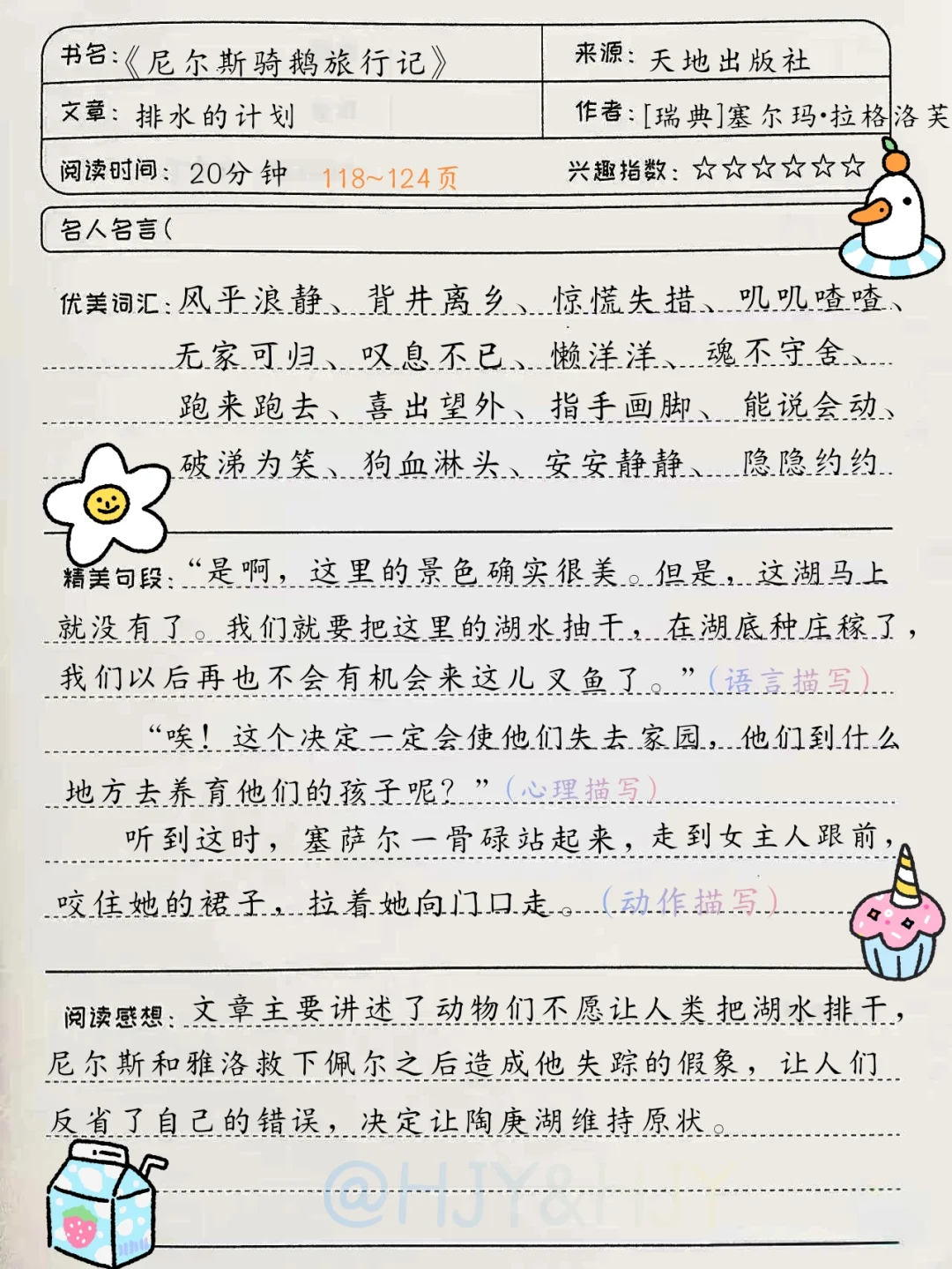 《尼尔斯骑鹅旅行记》读书笔记更新🆕