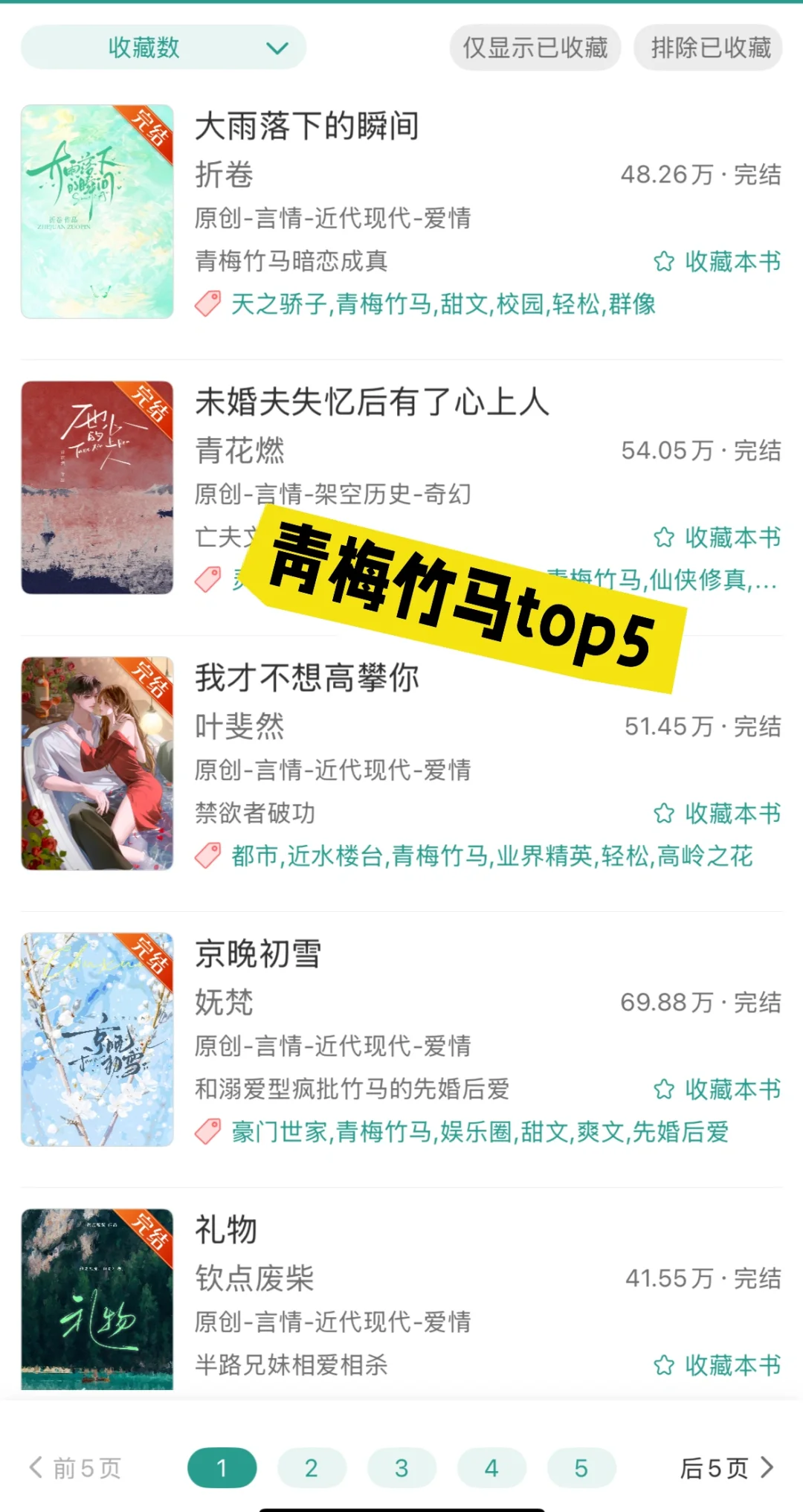 📚 好书推荐｜青梅竹马文top5💞