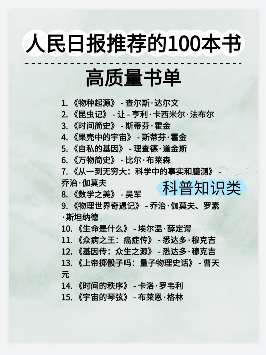 📖人民日报推荐的100本书❗️高质书单