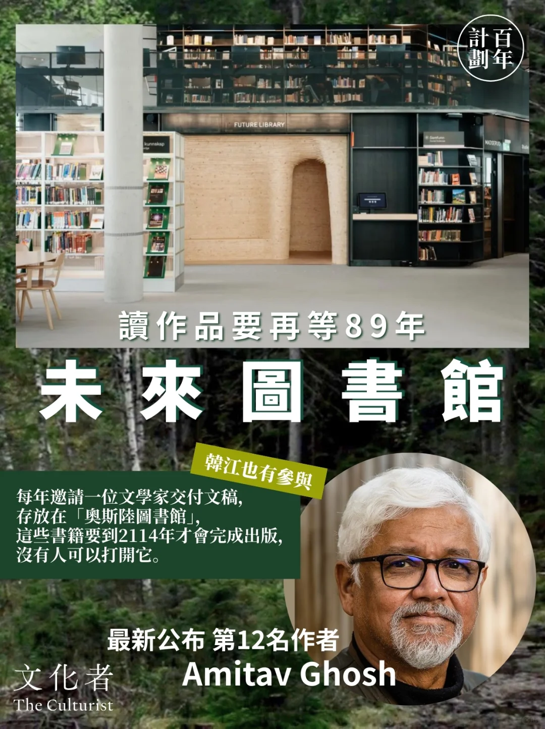 百年計劃📖未來圖書館 讀新作要等89年