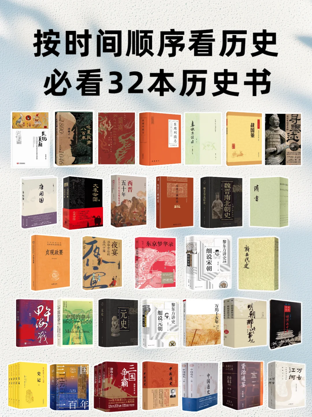 按时间顺序看历史，必看32本历史书……