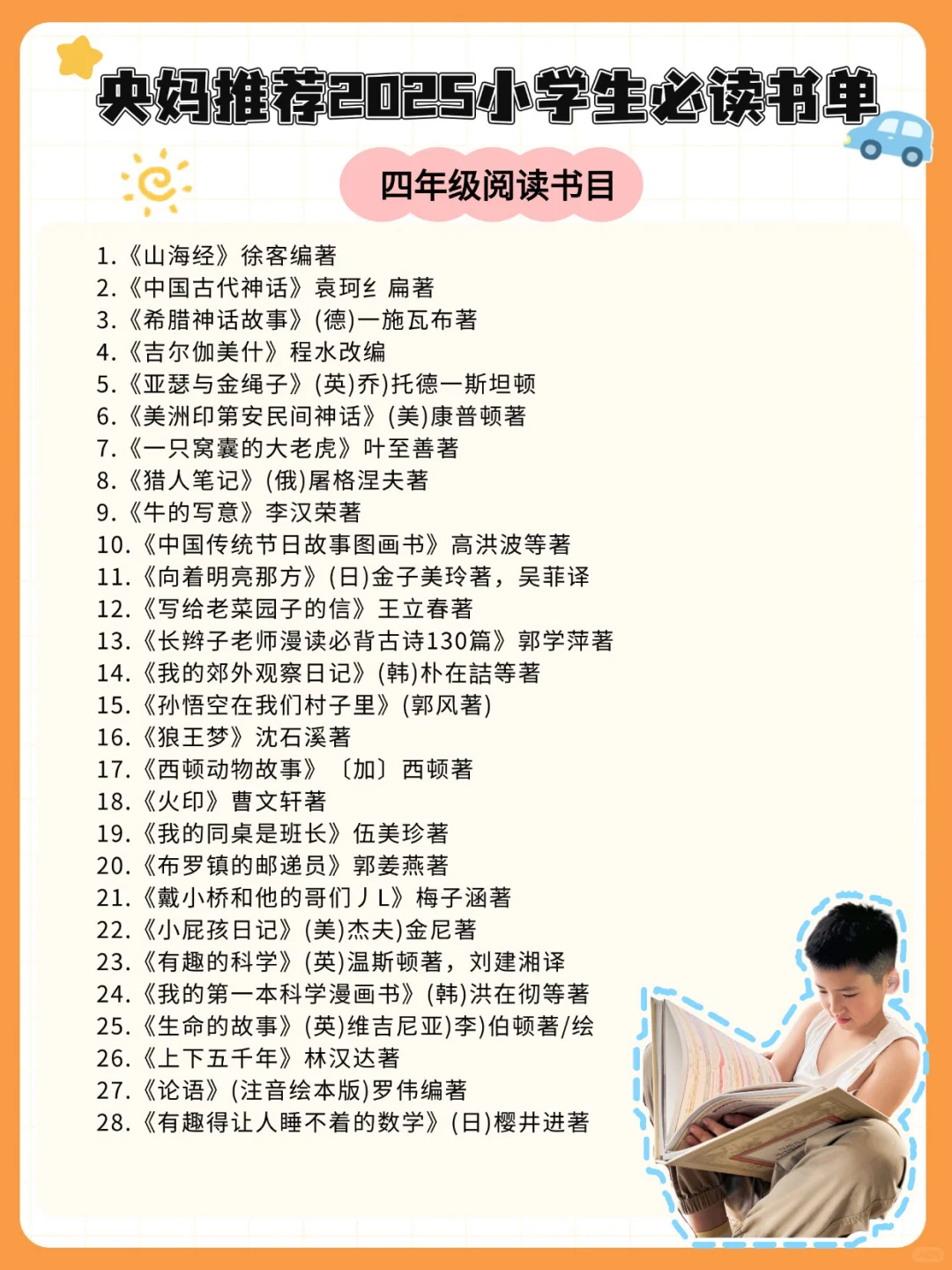 宝妈必藏|小学1-6年级优质课外阅读书单推荐