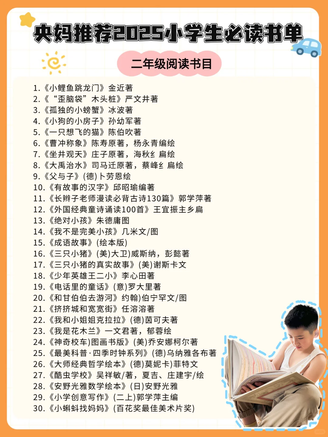 宝妈必藏|小学1-6年级优质课外阅读书单推荐