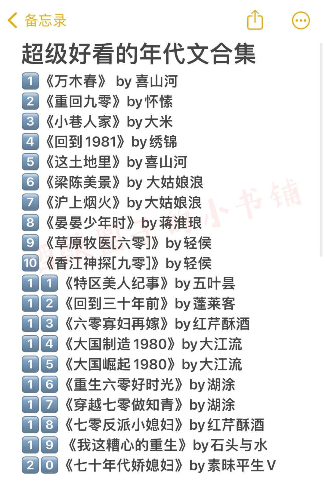 超级好看的五十本年代文合集👏🏻