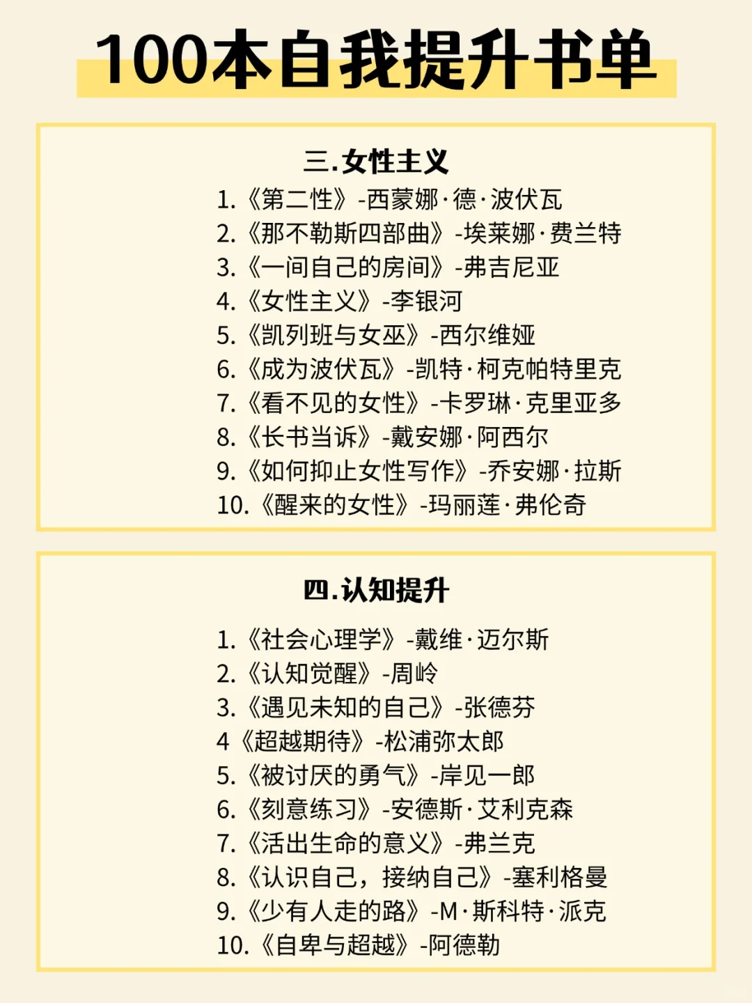 书单推荐|100本自我提升书单