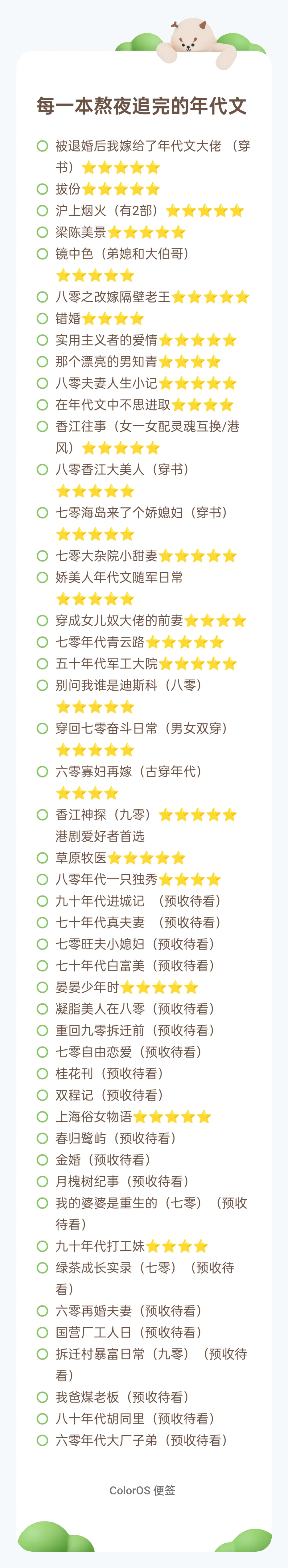 高质量年代文最近只爱这一口 8.3更新ing