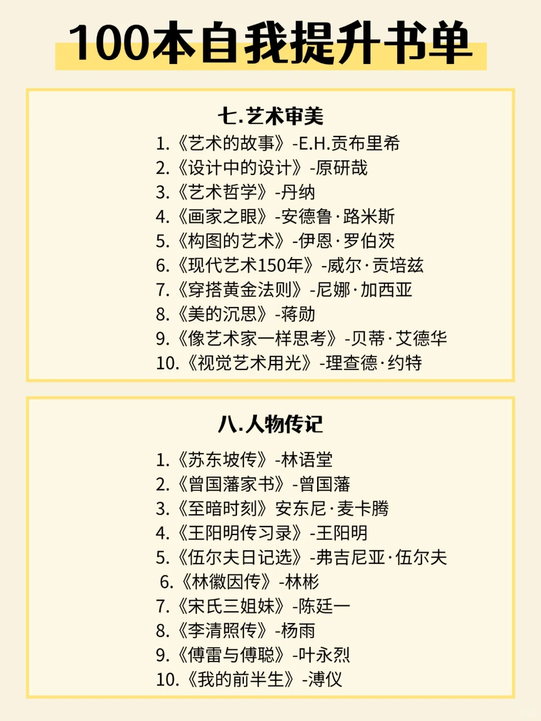 书单推荐|100本自我提升书单