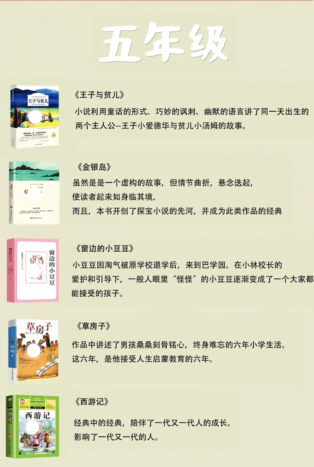 人民日报推荐1-6年级必读书籍