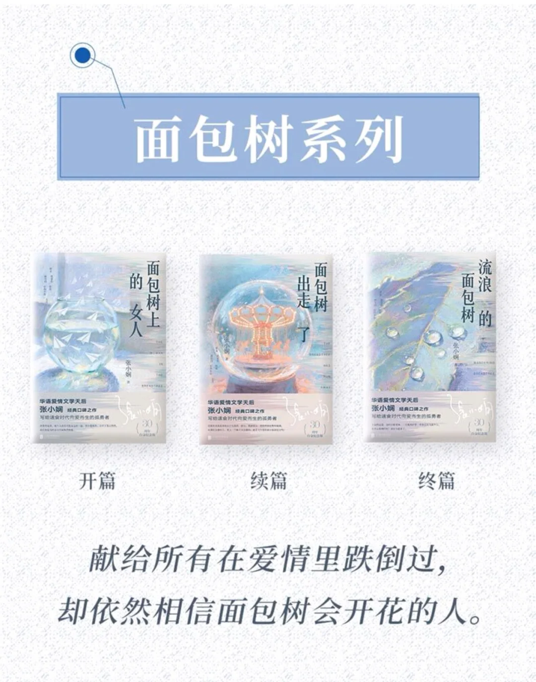 编辑在读什么书|张小娴 “面包树系列”