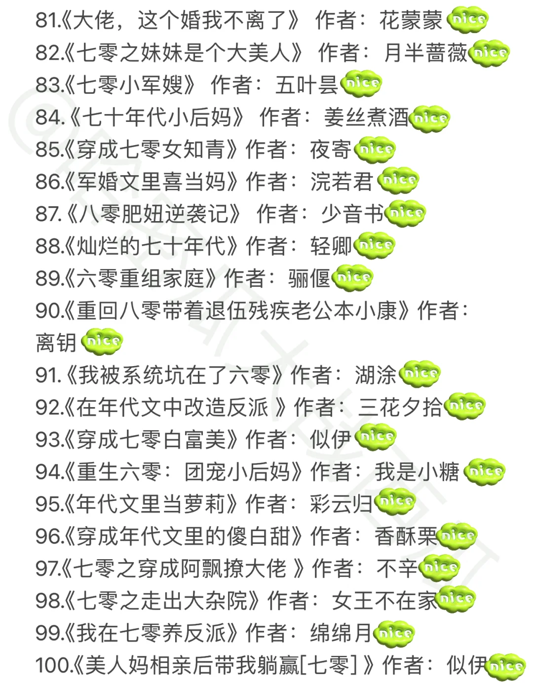 ‼️‼️60本值得n刷的高质量年代文 （第二弹）