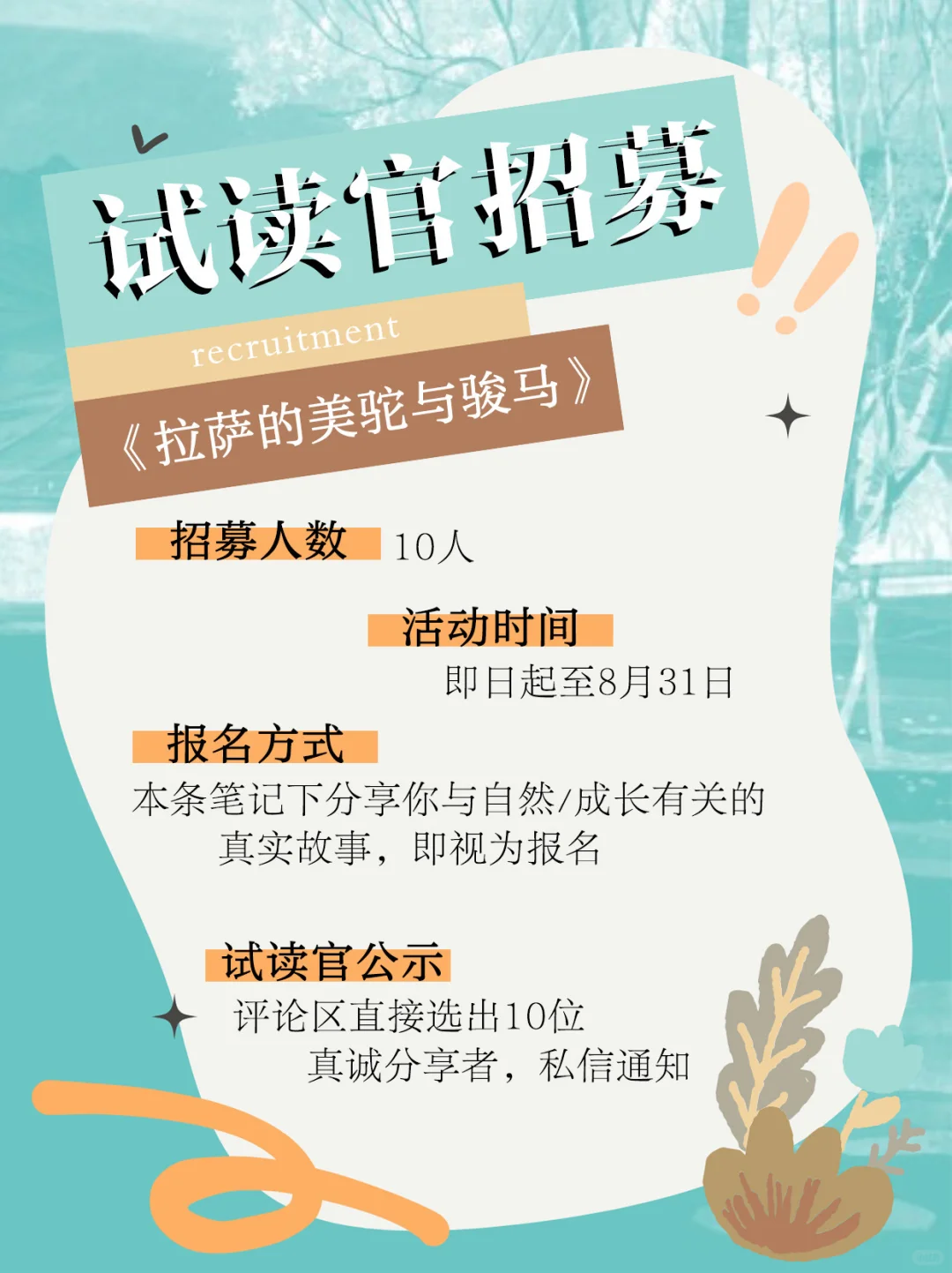 ✨茅奖作者杨志军新书｜试读官招募ing