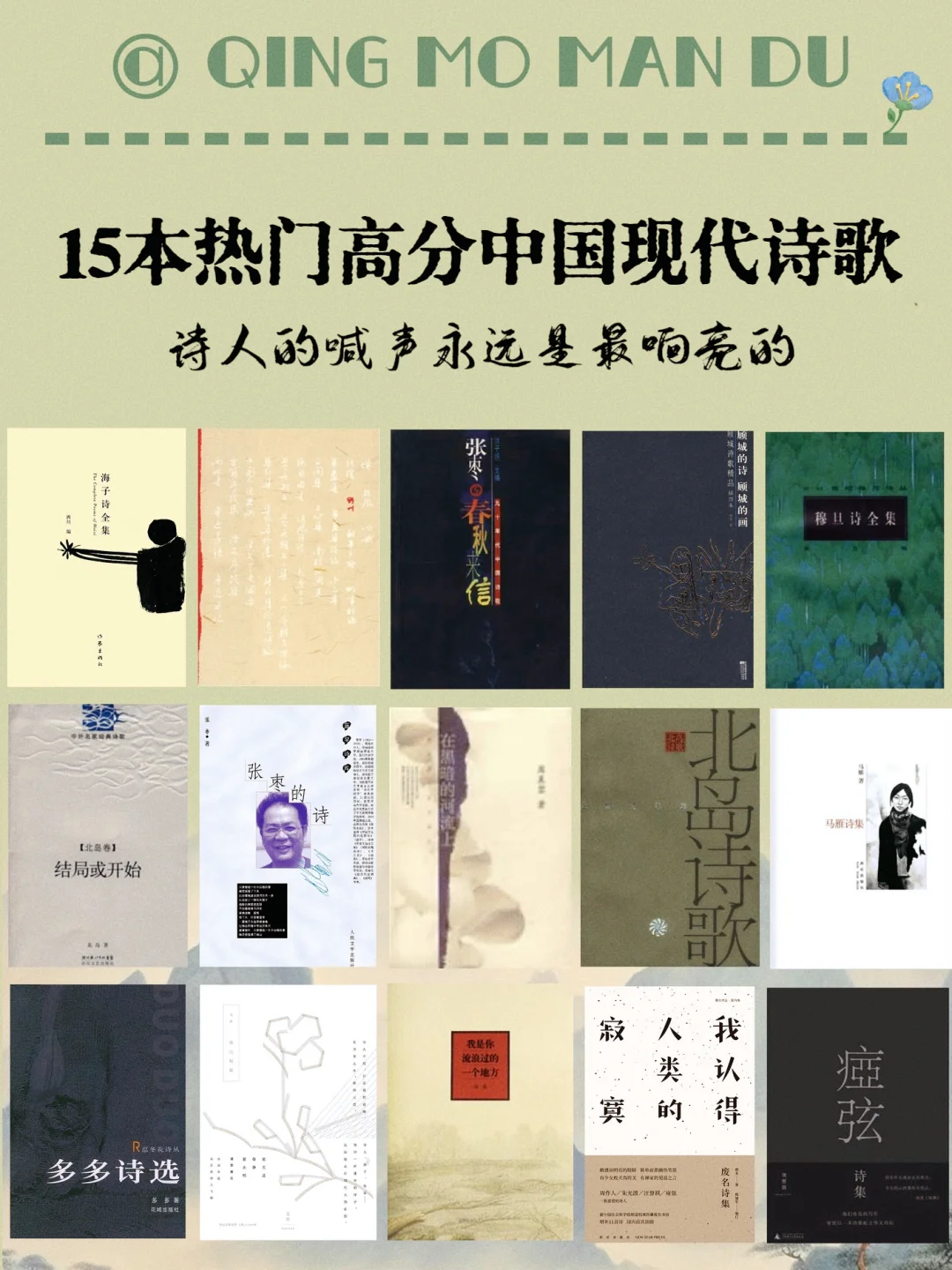 诗歌书单 | 15本高分中国现代诗歌🔥