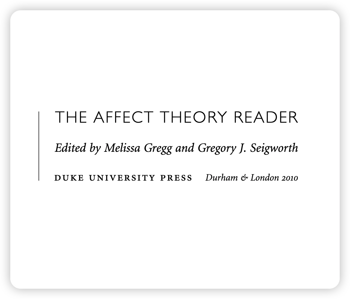 情动理论(Affect Theory)入门必读