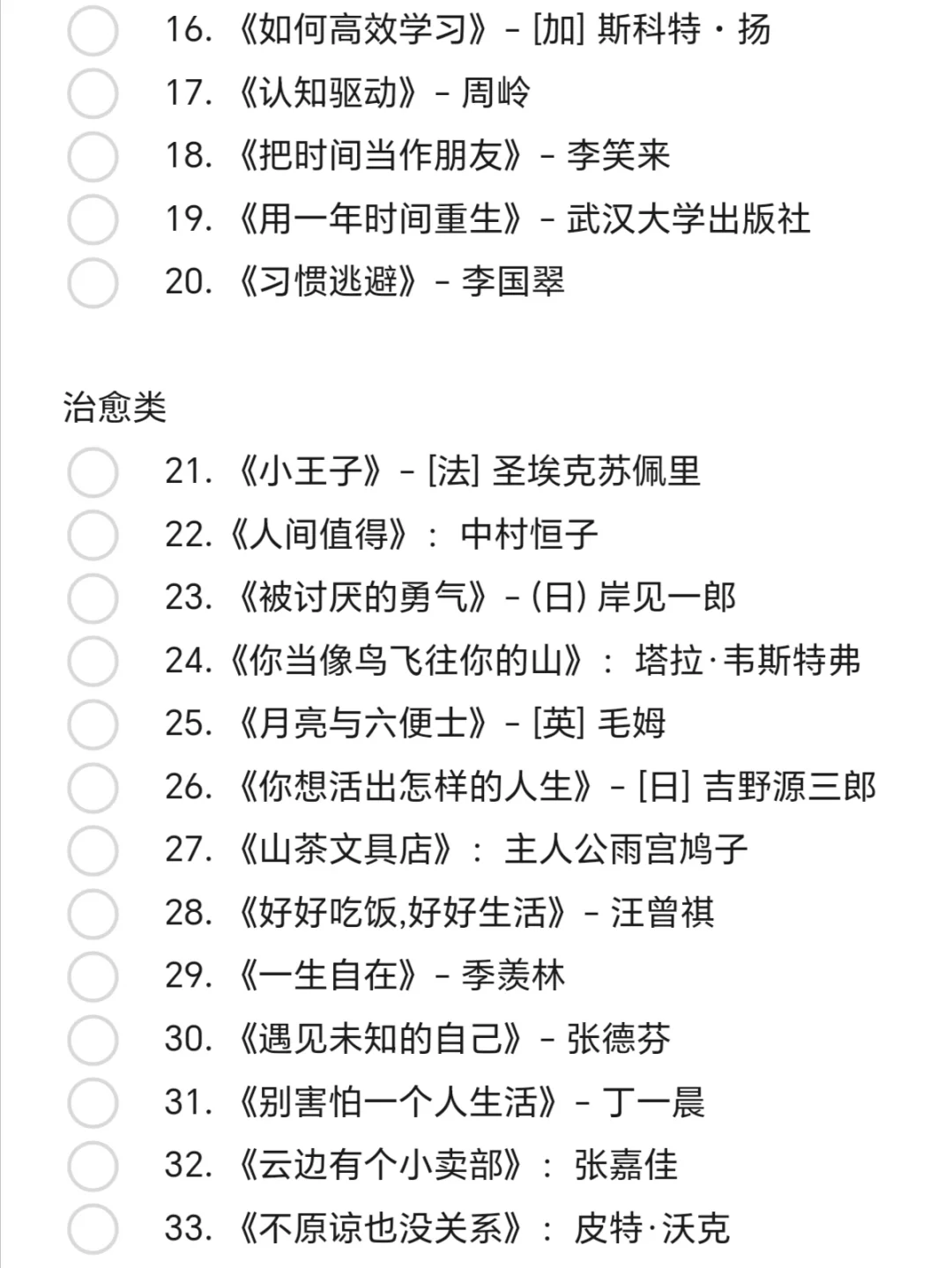 100部高质量书单，自我成长必读