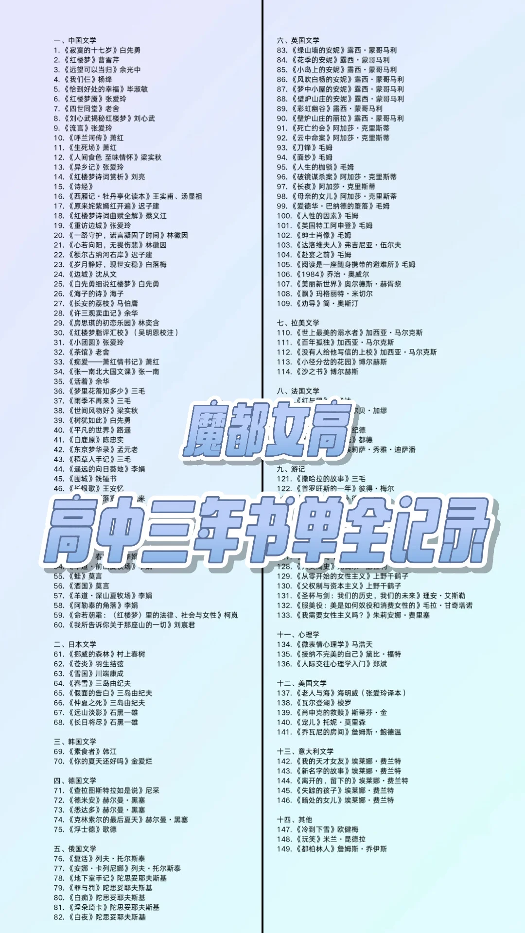 魔都女高/三年读的149本书