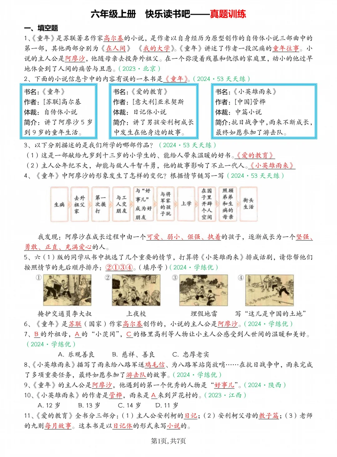 暑假必读❗️六上语文《快乐读书吧》知识点汇总