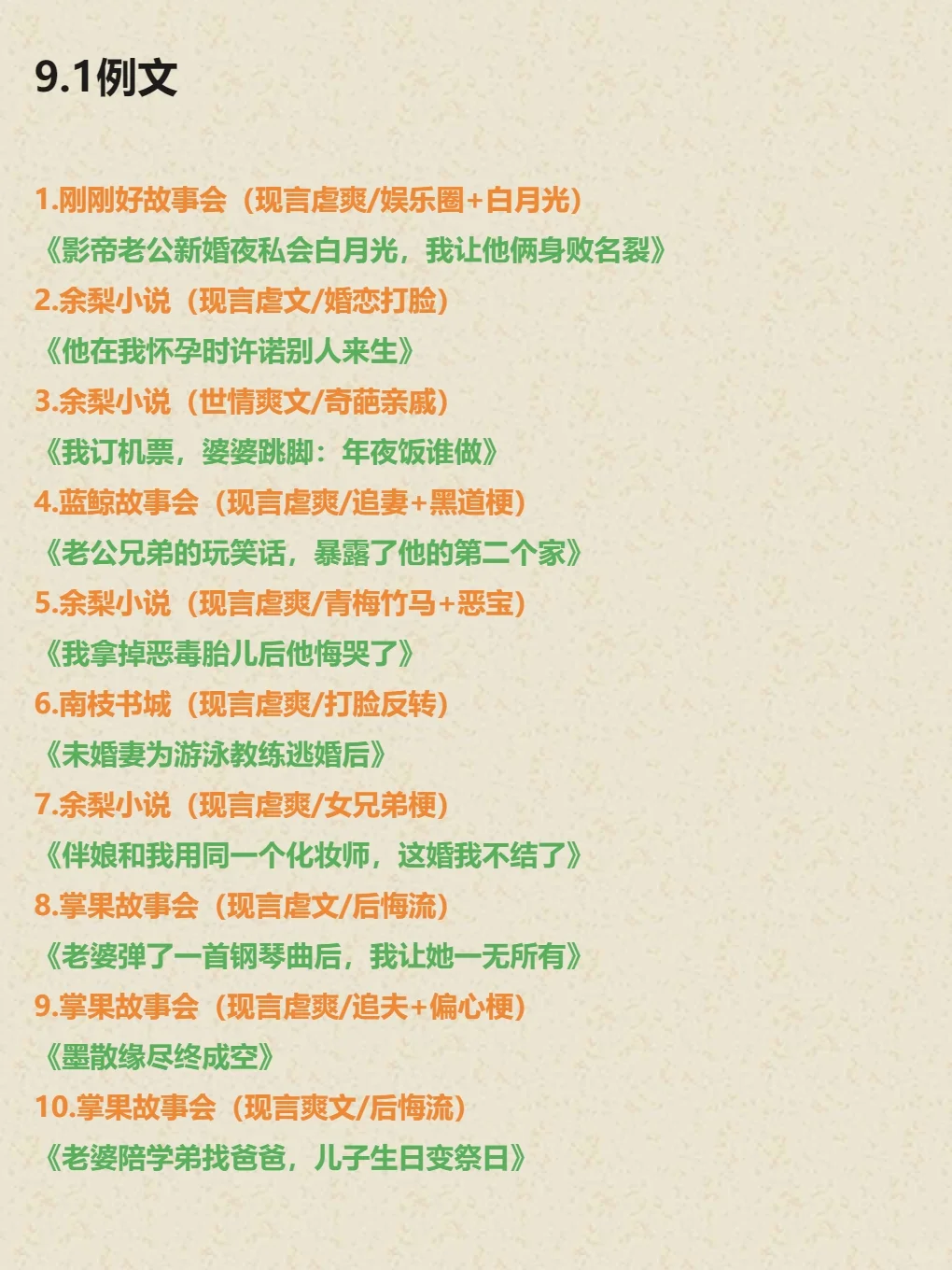 9.1例文书单更新，欢迎来稿～