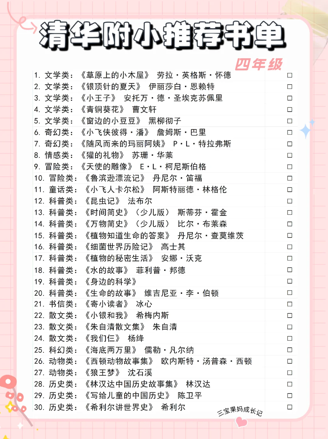 清华附小推荐书单曝光！二胎妈熬夜整理1-6