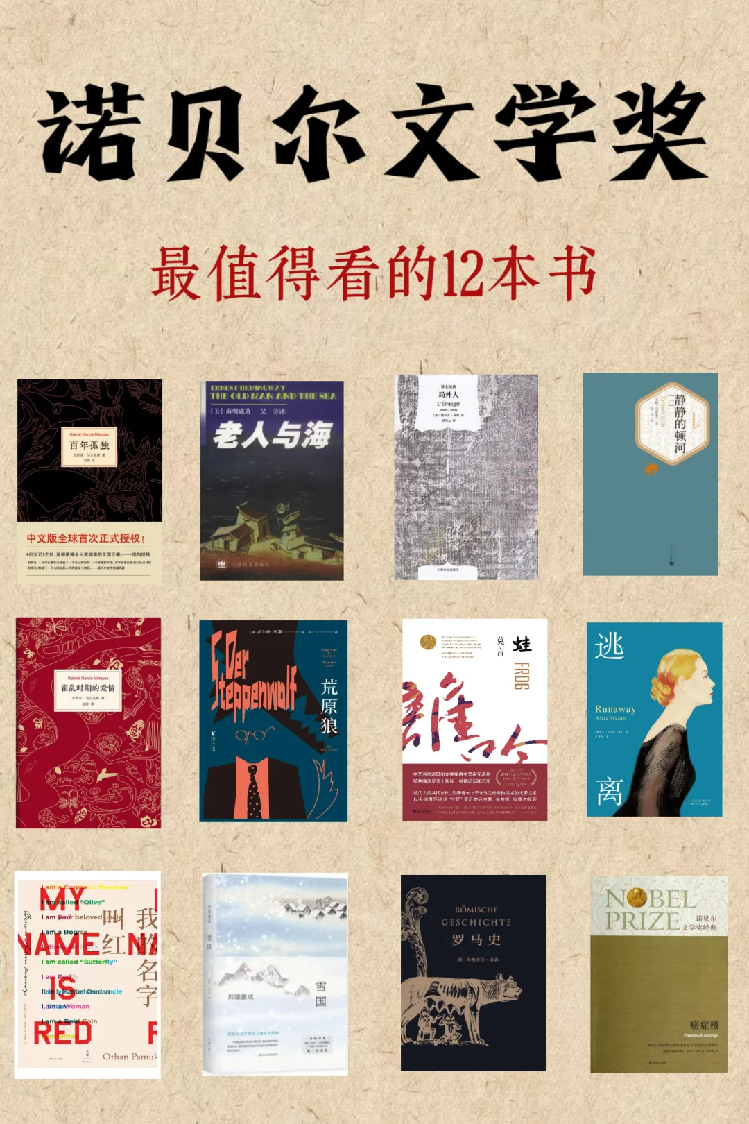 📚诺贝尔文学奖，最值得看的12本书！