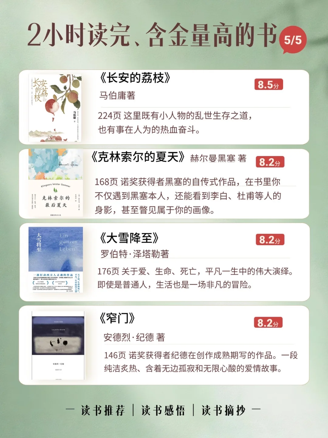 🔥2小时高铁、通勤路上｜就能读完的经典好书❗