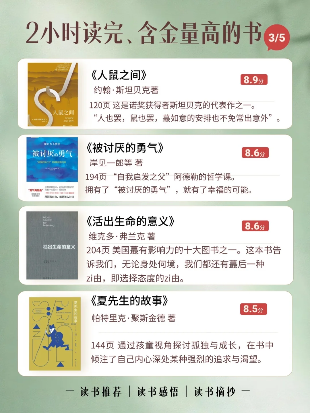 🔥2小时高铁、通勤路上｜就能读完的经典好书❗