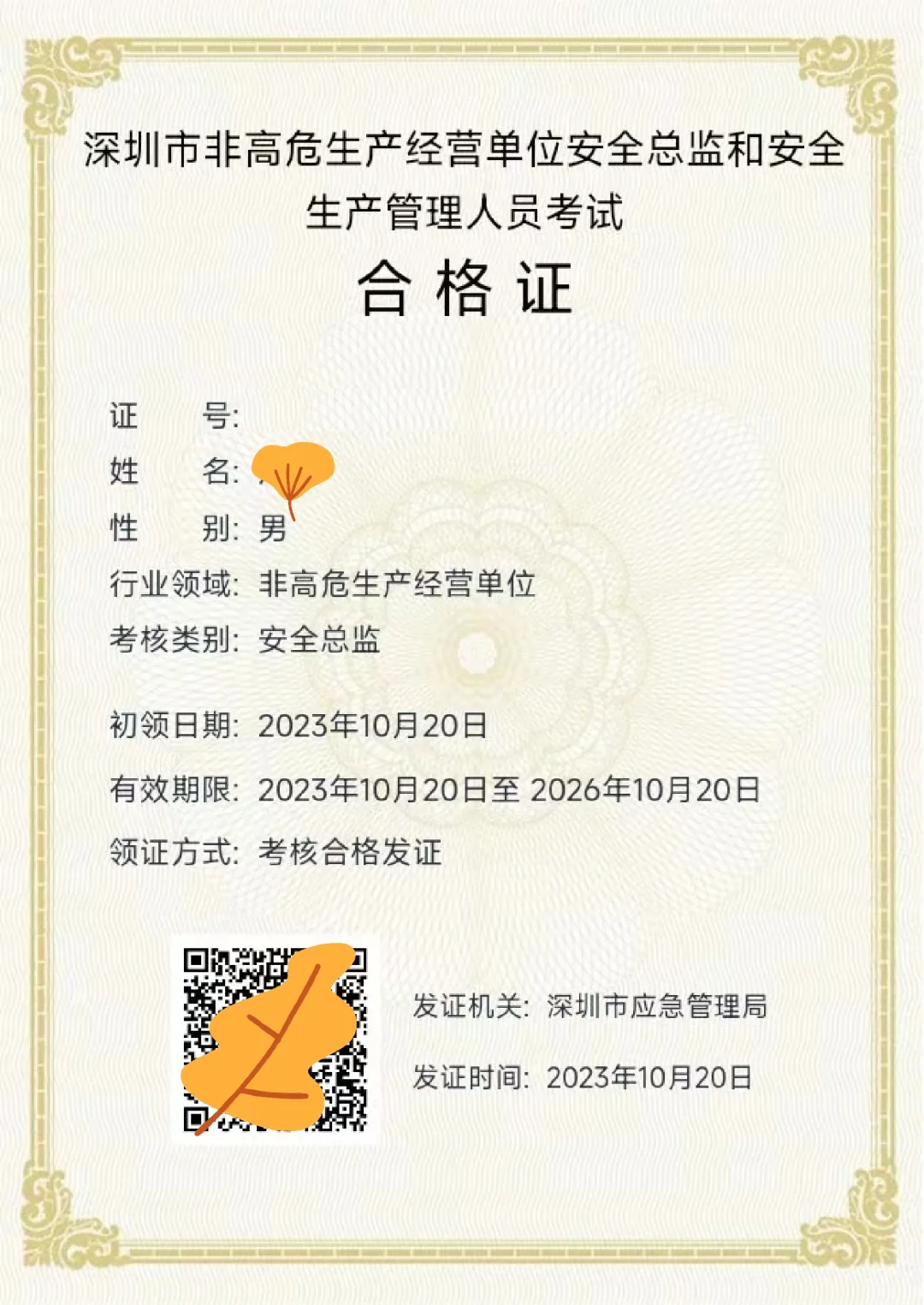 各级安全管理岗位培训考试合格证（免费）