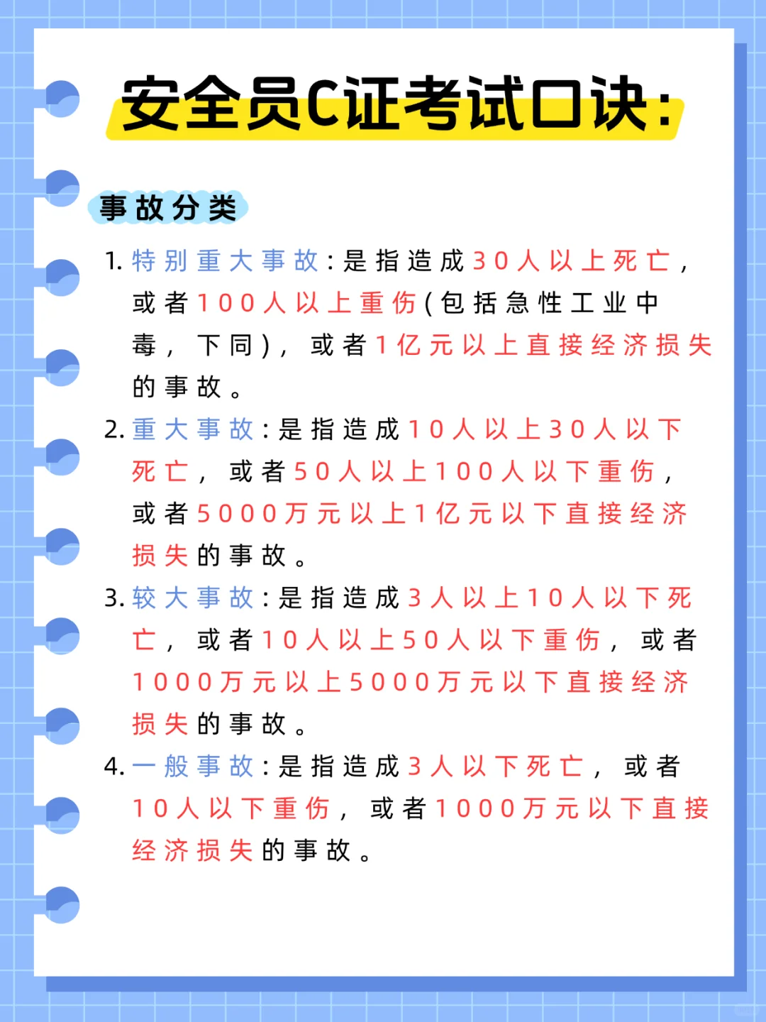 救大命🚨安全员C证口诀来了～记性差必存