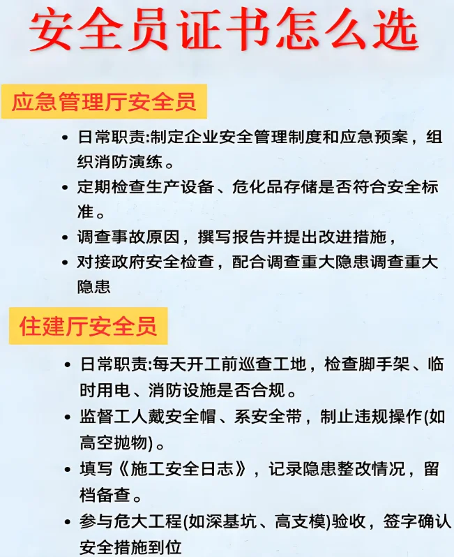 安全员证书怎么选择？