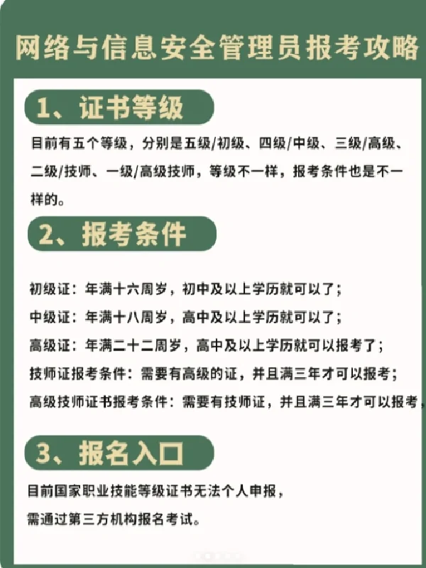广东考证指南➽网络与信息安全管理员攻略