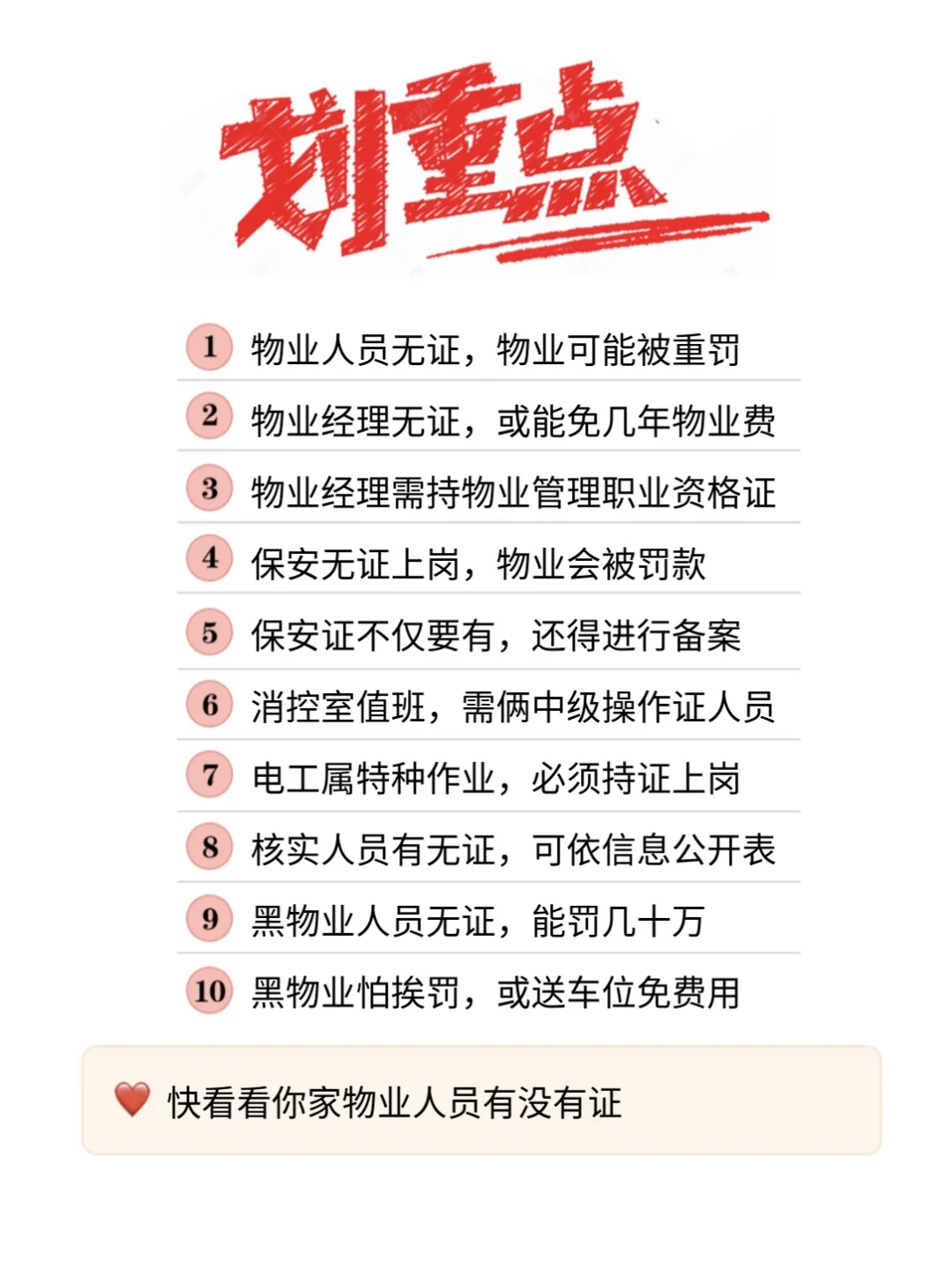 物业人员无证可罚几十万，快记！