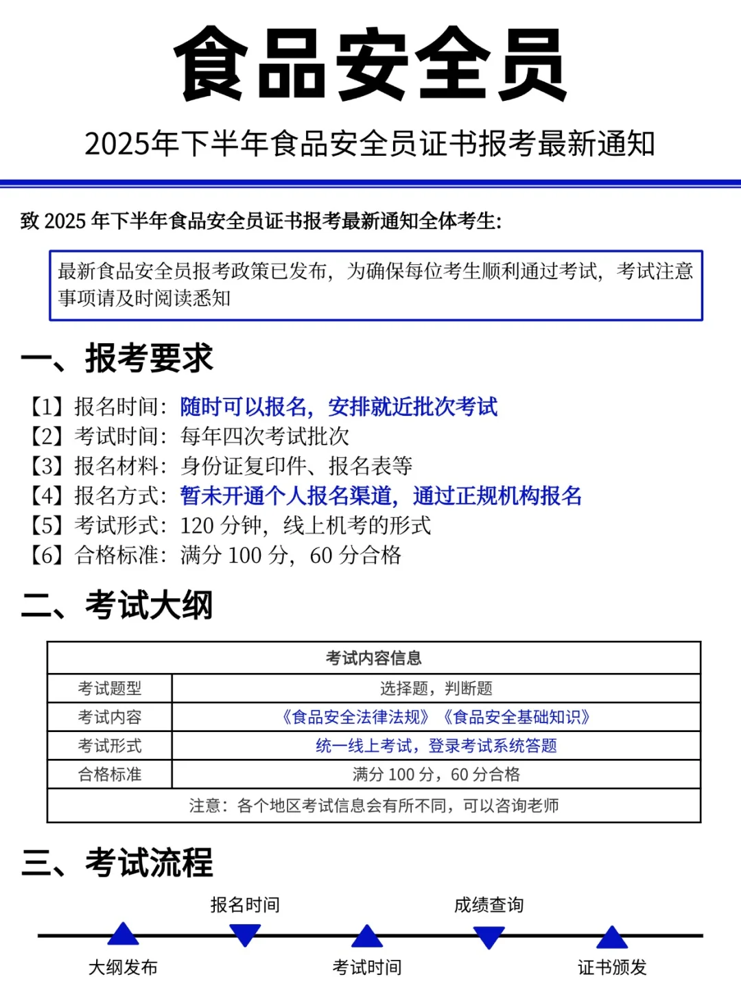 食品安全员证书报考全攻略，11月报名即将截