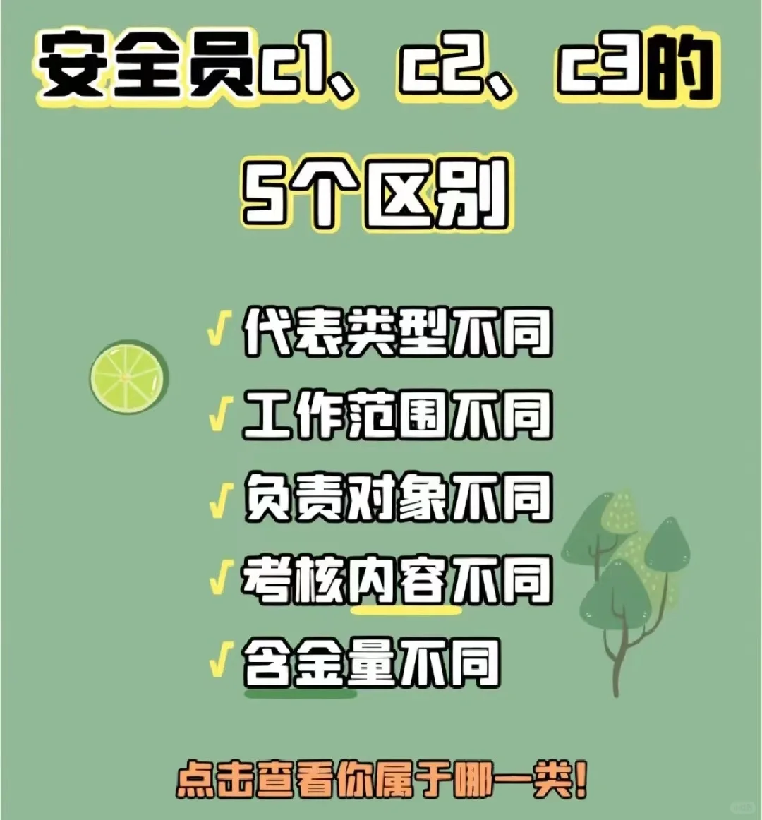 安全员C1、C2、C3的区别‼️