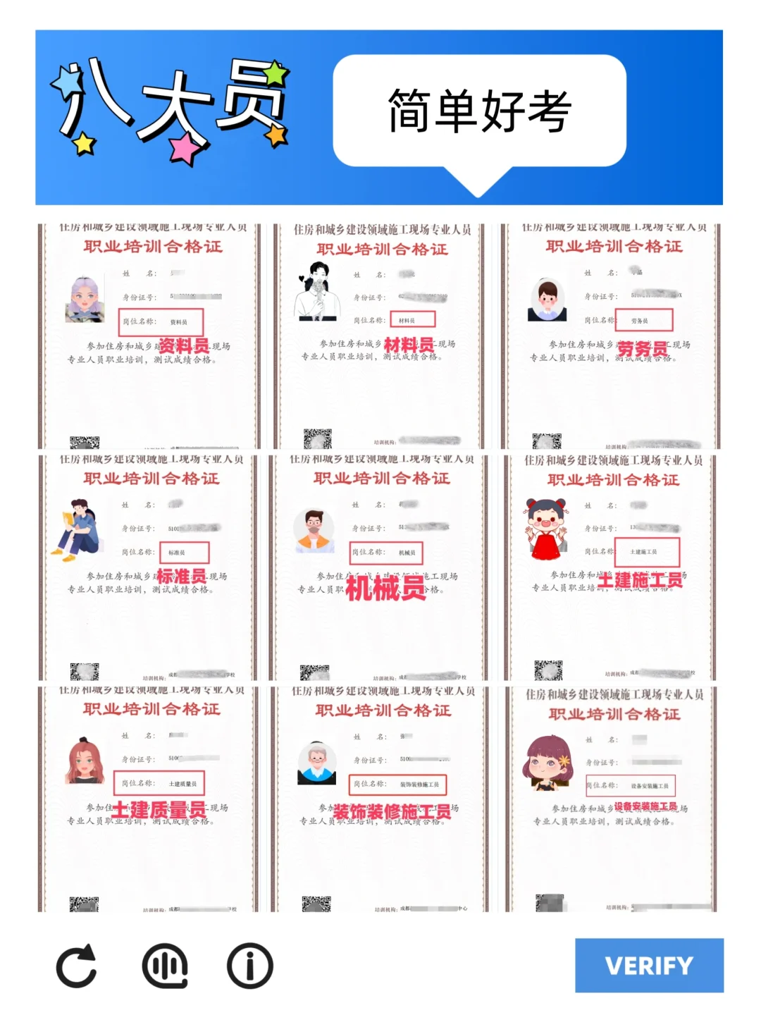 八大员证到底是哪些❓