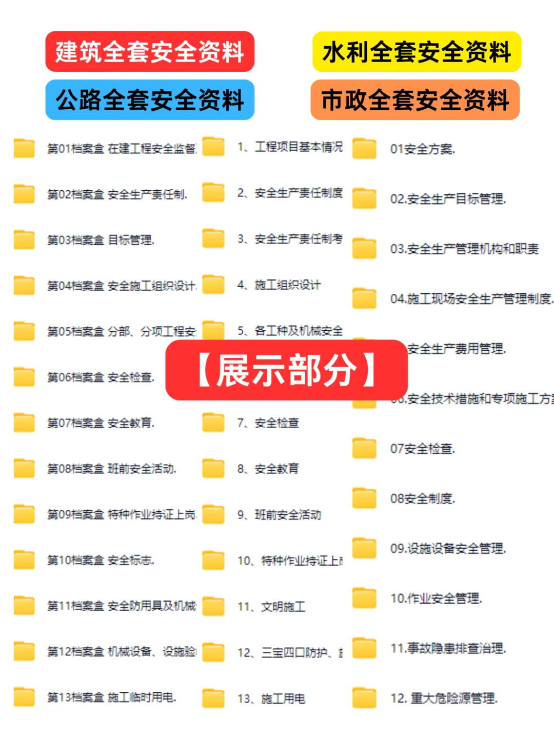 施工安全管理一人一档模板建筑水利市政公路