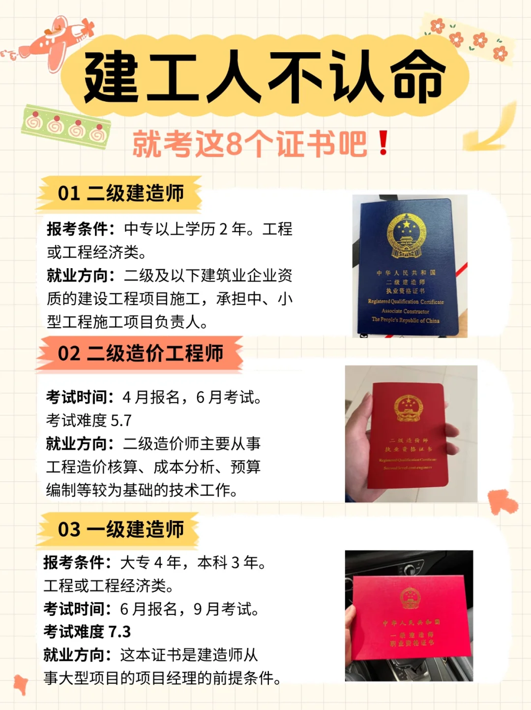 土木工程行业不想认命，就去考这几个证书