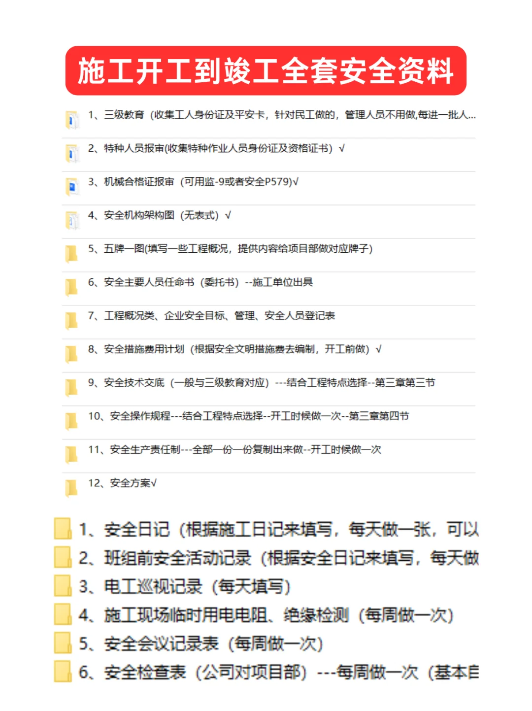 施工安全管理一人一档模板建筑水利市政公路