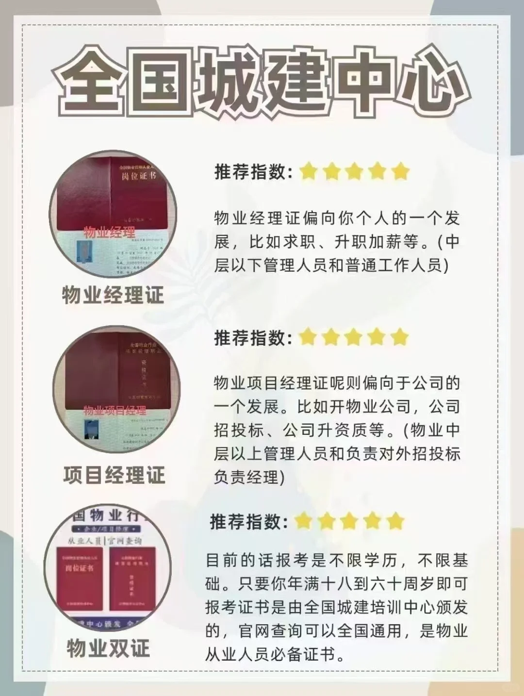 物业经理，物业公司必备上岗证书，快速拿下