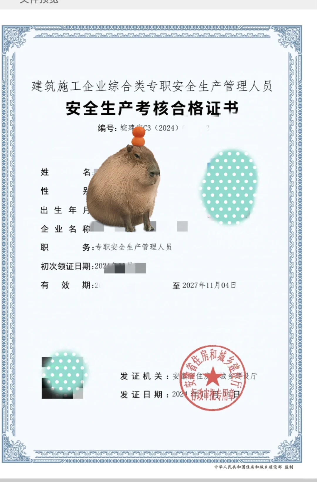 考了安全员