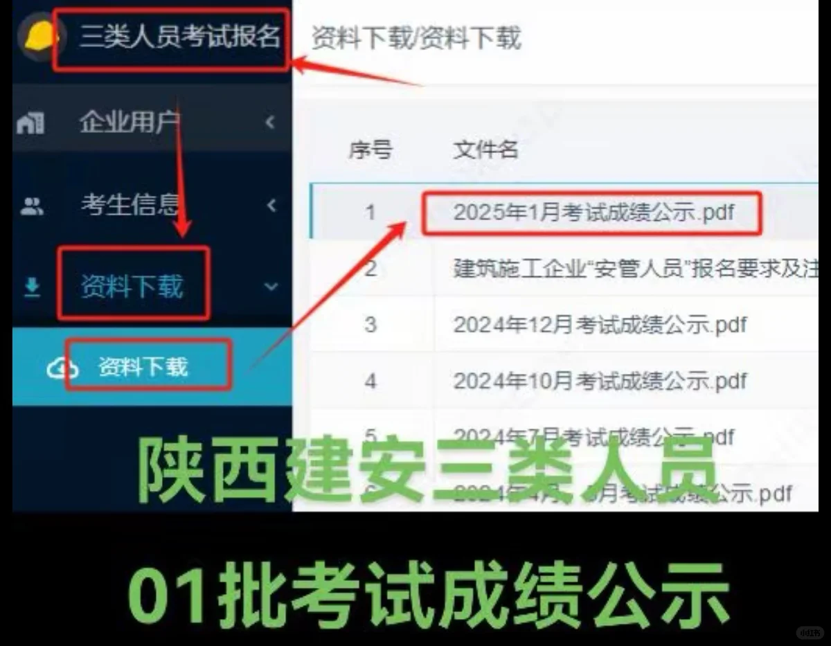陕西建安三类人员 ABC 考试01批成绩公示