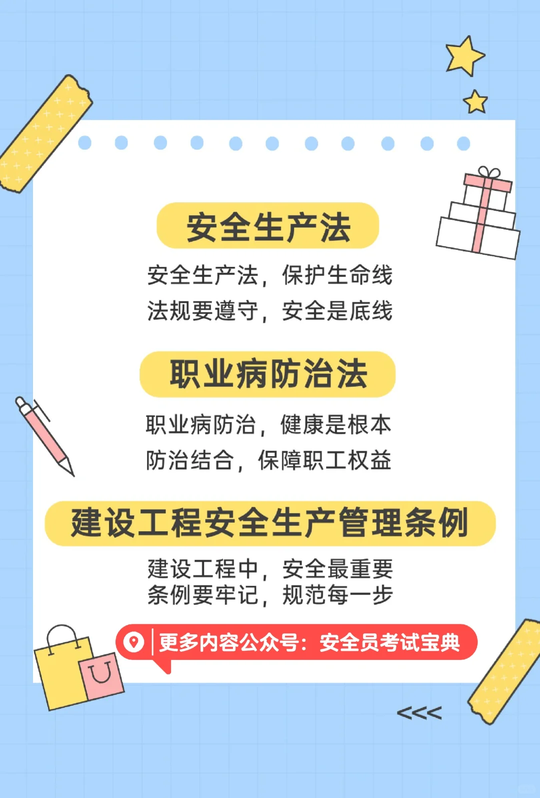 收藏！安全员A本法律法规速记口诀🔥